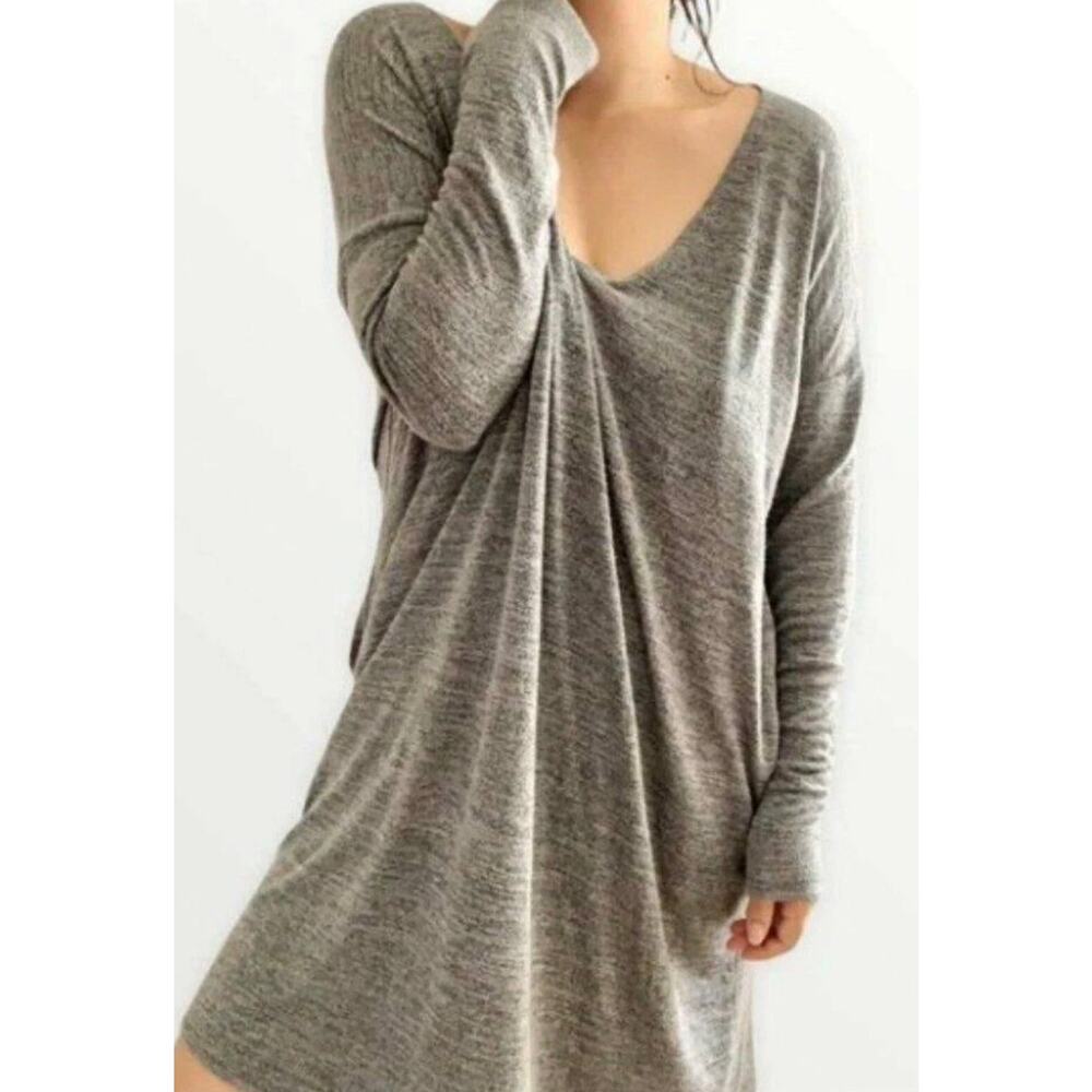 Aritzia Wilfred Free Jersey Tunic Dress XS Heather Gray Oversized Long Sleeve